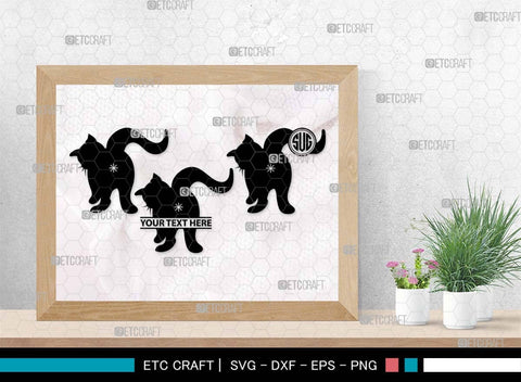 Cat Butt Monogram, Cat Butt Silhouette, Cat Butt SVG, Pet Svg, Meow Svg, Kitty Cat Svg, Animal Svg, SB00554 SVG ETC Craft 