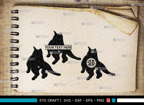 Cat Butt Monogram, Cat Butt Silhouette, Cat Butt SVG, Pet Svg, Meow Svg, Kitty Cat Svg, Animal Svg, SB00554 SVG ETC Craft 