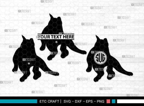 Cat Butt Monogram, Cat Butt Silhouette, Cat Butt SVG, Pet Svg, Meow Svg, Kitty Cat Svg, Animal Svg, SB00554 SVG ETC Craft 