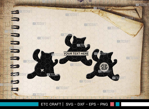 Cat Butt Monogram, Cat Butt Silhouette, Cat Butt SVG, Pet Svg, Meow Svg, Kitty Cat Svg, Animal Svg, SB00554 SVG ETC Craft 