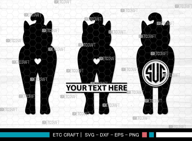 Cat Butt Monogram, Cat Butt Silhouette, Cat Butt SVG, Pet Svg, Meow Svg, Kitty Cat Svg, Animal Svg, SB00554 SVG ETC Craft 