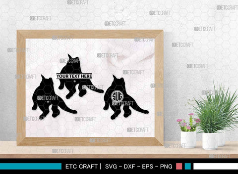 Cat Butt Monogram, Cat Butt Silhouette, Cat Butt SVG, Pet Svg, Meow Svg, Kitty Cat Svg, Animal Svg, SB00554 SVG ETC Craft 