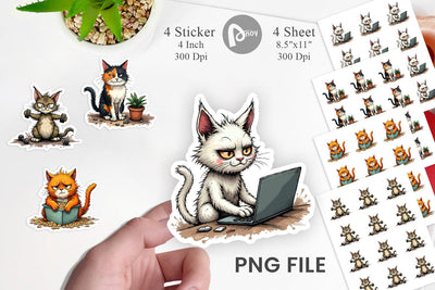 Cat Chaos Sticker Sublimation artnoy 