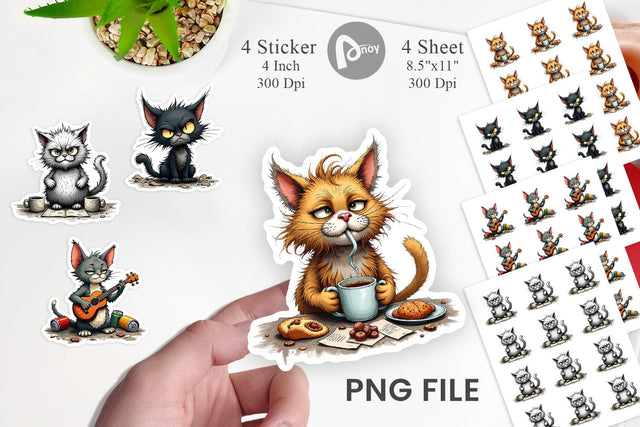 Cat Chaos Sticker Sublimation artnoy 