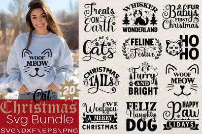 Cat Christmas Svg Bundle SVG Angelina750 