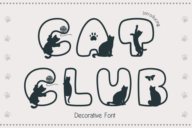 Cat Club – Cute Pet Lover Font for Cricut, Shirts, Tags & SVG Crafts Font AnningArts Design 