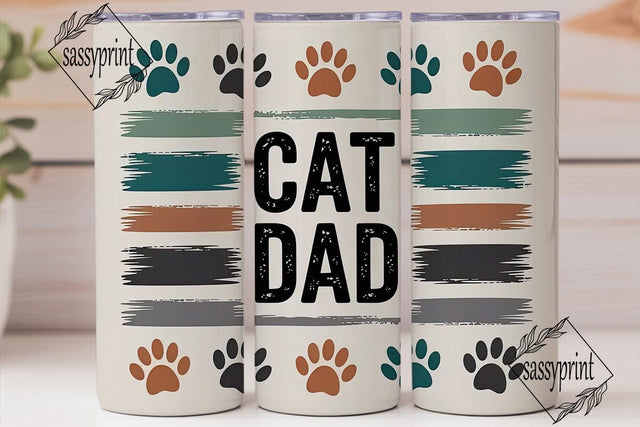 Cat Dad 20oz Tumbler Wrap Sublimation sassyprint 
