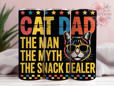 Cat Dad Snack Dealer 20oz Tumbler Wrap, Snack Dealer, Funny Cat Quote, Pet Humor, Father’s Day Gift, 20oz Tumbler Wrap, Sublimation PNG Sublimation Li Zamperini 