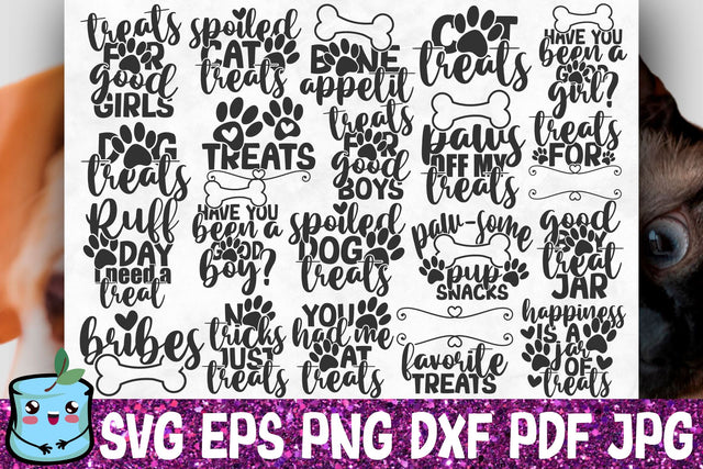 Cat / Dog Treat Jar SVG Bundle SVG MintyMarshmallows 