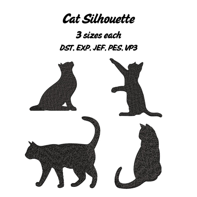 Cat Embroidery Bundle - Silhouettes Embroidery/Applique DESIGNS Stitched Haus 