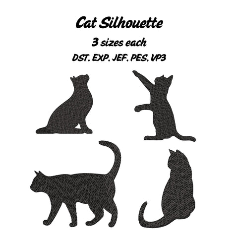 Cat Embroidery Bundle - Silhouettes Embroidery/Applique DESIGNS Stitched Haus 