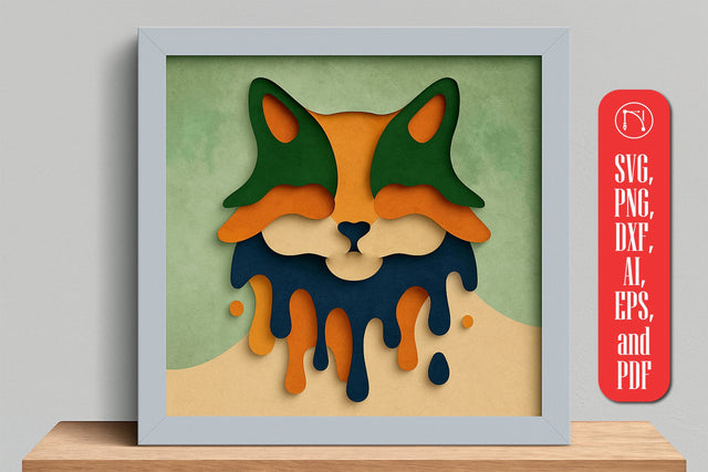 Cat Face Multilayer 3D Shadow Box SVG SVG MD JOYNAL ABDIN 