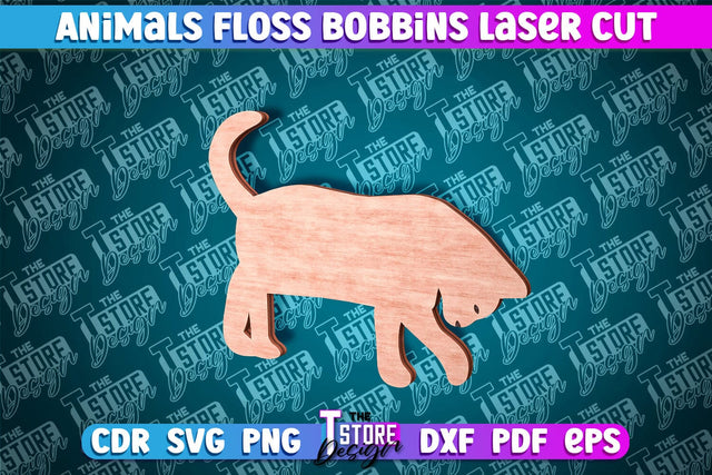 Cat Floss Bobbins Laser Cut | Laser Cut Design | CNC File SVG The T Store Design 