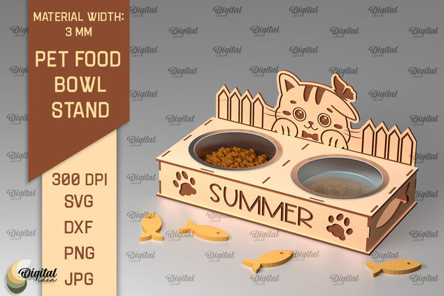 Cat Food Bowl Stand Laser Cut. Pet Bowl Stand SVG SVG Evgenyia Guschina 