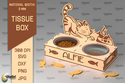 Cat Food Bowl Stand Laser Cut. Pet Bowl Stand SVG SVG Evgenyia Guschina 