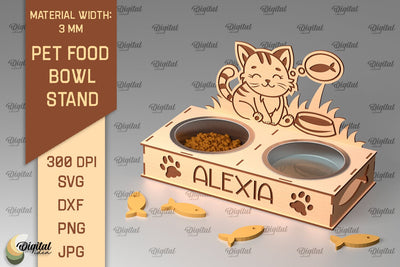 Cat Food Bowl Stand Laser Cut. Pet Bowl Stand SVG SVG Evgenyia Guschina 