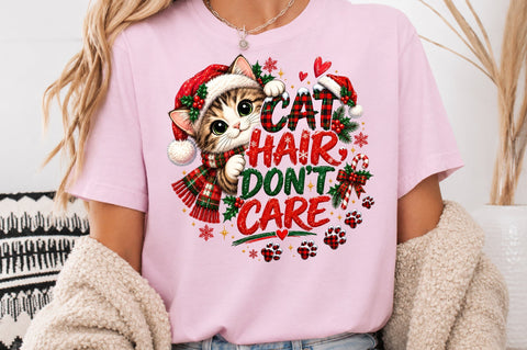 Cat Hair Don't Care Christmas PNG Sublimation nirmal108roy 