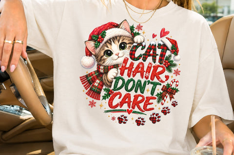 Cat Hair Don't Care Christmas PNG Sublimation nirmal108roy 