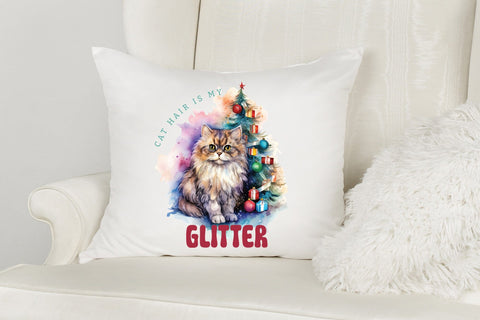 Cat Hair is My Glitter - Christmas PNG Sublimation Sublimation CraftLabSVG 