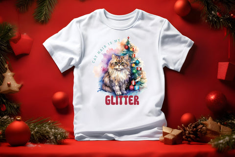 Cat Hair is My Glitter - Christmas PNG Sublimation Sublimation CraftLabSVG 