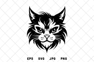 Cat Head Mascot Graphics - JPG, SVG, PNG, EPS - Digital Download with Commercial License for Cricut, Silhouette, Scan N Cut Crafting SVG Loveleen Kaur 