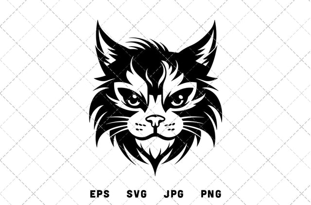 Cat Head Mascot Graphics - JPG, SVG, PNG, EPS - Digital Download with Commercial License for Cricut, Silhouette, Scan N Cut Crafting SVG Loveleen Kaur 