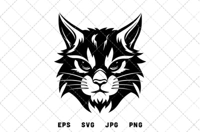 Cat Head Mascot Graphics - JPG, SVG, PNG, EPS - Digital Download with Commercial License for Cricut, Silhouette, Scan N Cut Crafting SVG Loveleen Kaur 