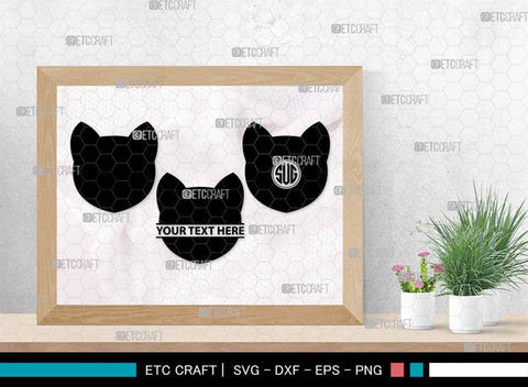 Cat Head Monogram, Cat Head Silhouette, Cat Head SVG, Head Svg, Pet Svg, Meow Svg, Kitty Cat Svg, Animal Svg, SB00555 SVG ETC Craft 