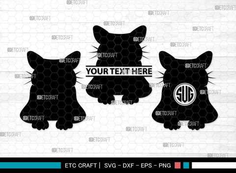 Cat Head Monogram, Cat Head Silhouette, Cat Head SVG, Head Svg, Pet Svg, Meow Svg, Kitty Cat Svg, Animal Svg, SB00555 SVG ETC Craft 