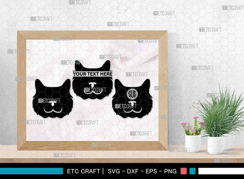 Cat Head Monogram, Cat Head Silhouette, Cat Head SVG, Head Svg, Pet Svg, Meow Svg, Kitty Cat Svg, Animal Svg, SB00555 SVG ETC Craft 