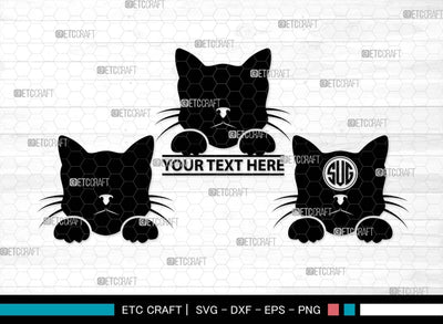 Cat Head Monogram, Cat Head Silhouette, Cat Head SVG, Head Svg, Pet Svg, Meow Svg, Kitty Cat Svg, Animal Svg, SB00555 SVG ETC Craft 