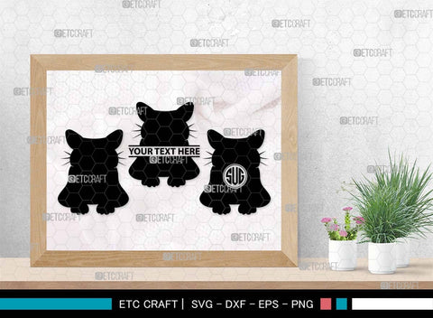 Cat Head Monogram, Cat Head Silhouette, Cat Head SVG, Head Svg, Pet Svg, Meow Svg, Kitty Cat Svg, Animal Svg, SB00555 SVG ETC Craft 