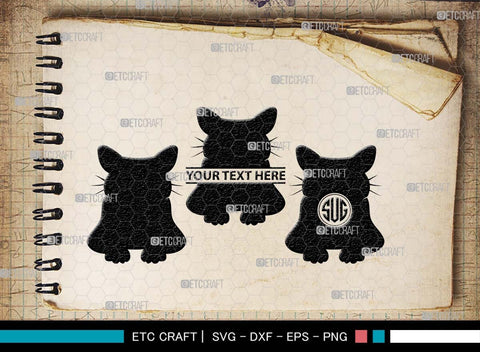 Cat Head Monogram, Cat Head Silhouette, Cat Head SVG, Head Svg, Pet Svg, Meow Svg, Kitty Cat Svg, Animal Svg, SB00555 SVG ETC Craft 