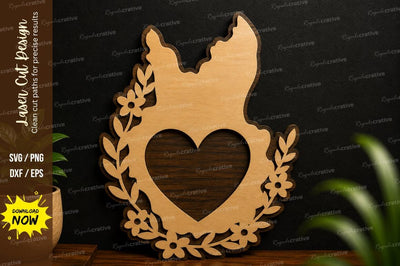 Cat Heart Wreath Laser Cut SVG Design SVG Regulrcrative 