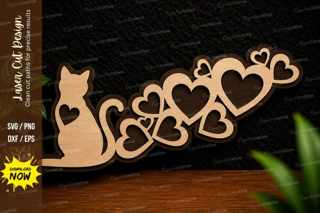 Cat Hearts Border Laser Cut SVG Design SVG Regulrcrative 