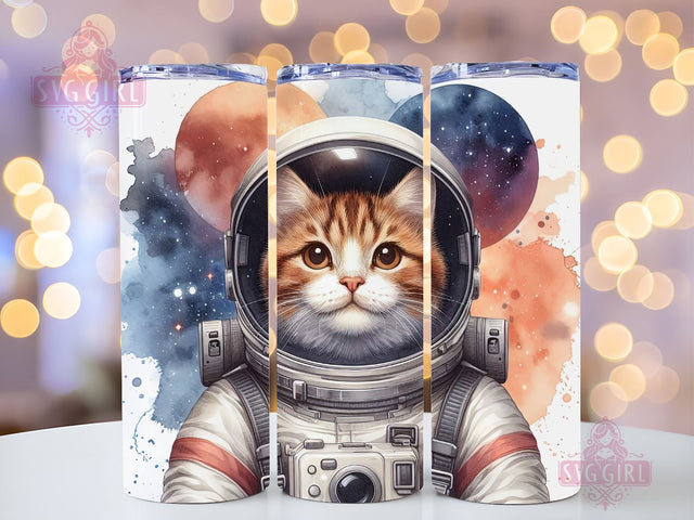Cat In Space Astronaut 20oz Tumbler Wrap Sublimation Design, Straight Tapered Tumbler Wrap, Astronaut Cat Tumbler Png, Instant Digital Download Sublimation SvggirlplusArt 