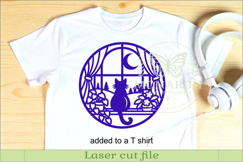 Cat in Window SVG, Cat Wall Decor, Laser Cut File, Moon SVG APInspireddesigns 