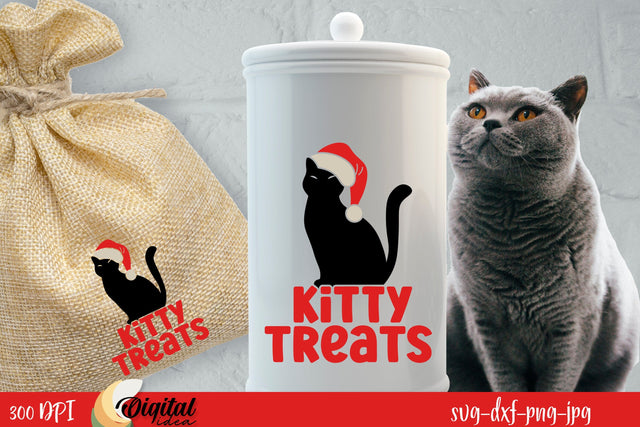 Cat Jar Treat SVG. Christmas Cat Treat Lover. Cat Paw SVG SVG Evgenyia Guschina 