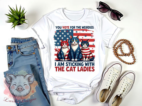 Cat Ladies, Funny Quote, Weirdos, Cat Lover Art, Sarcastic Design, Animal PNG, Digital Download, Humor Decor Sublimation Lara' s Designs 