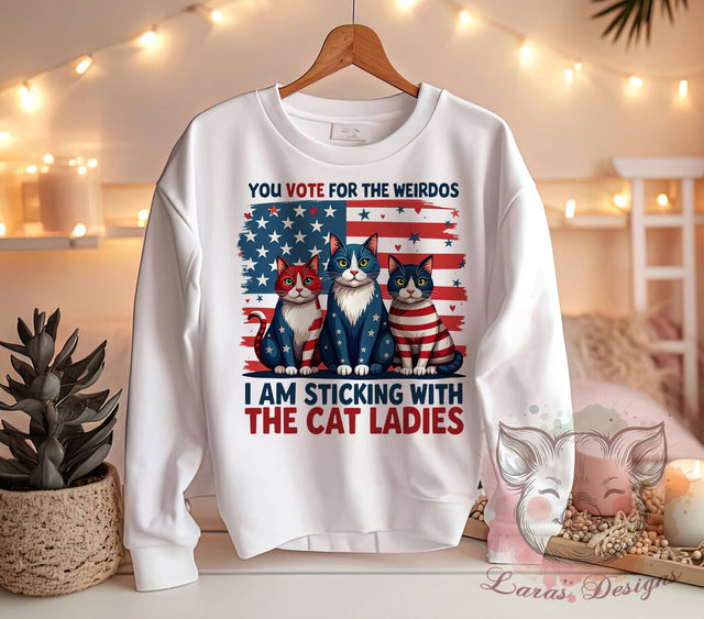 Cat Ladies, Funny Quote, Weirdos, Cat Lover Art, Sarcastic Design, Animal PNG, Digital Download, Humor Decor Sublimation Lara' s Designs 