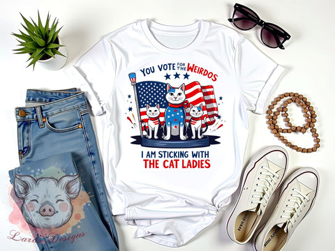 Cat Ladies, Funny Quote, Weirdos, Cat Lover Art, Sarcastic Design, Animal PNG, Digital Download, Humor Decor Sublimation Lara' s Designs 