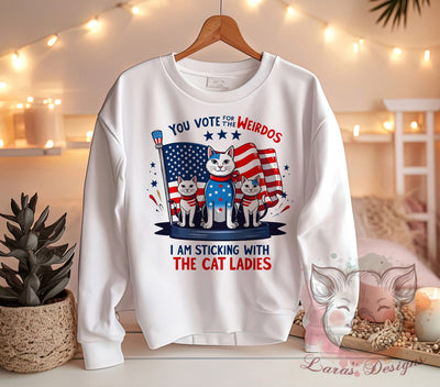 Cat Ladies, Funny Quote, Weirdos, Cat Lover Art, Sarcastic Design, Animal PNG, Digital Download, Humor Decor Sublimation Lara' s Designs 