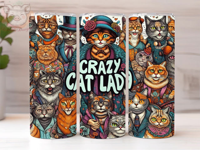 Cat Lover Life 20oz Tumbler Png, Straight & Tapered Tumbler Png, Crazy Cat Lady Tumbler Png, Digital Download PNG Sublimation Lara' s Designs 