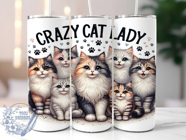 Cat Lovers 20oz Skinny Tumbler, Baby Funny Cat Tumbler Png, Straight & Tapered Tumbler Wrap, Instant Digital Download Sublimation ToriDesigns 