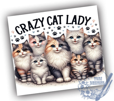 Cat Lovers 20oz Skinny Tumbler, Baby Funny Cat Tumbler Png, Straight & Tapered Tumbler Wrap, Instant Digital Download Sublimation ToriDesigns 