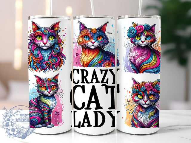 Cat Lovers 20oz Skinny Tumbler, Funny Cat Tumbler Png, Straight & Tapered Tumbler Wrap, Instant Digital Download Sublimation ToriDesigns 