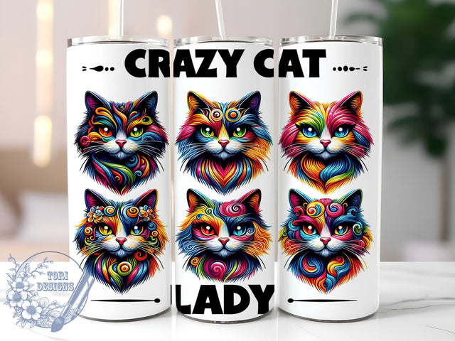 Cat Lovers 20oz Skinny Tumbler, Funny Cat Tumbler Png, Straight & Tapered Tumbler Wrap, Instant Digital Download Sublimation ToriDesigns 