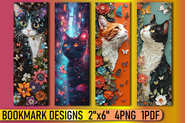 Cat Lover's Bookmark Collection Sublimation afrosvg 