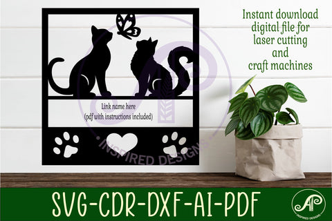 Cat lovers square named wall sign or card topper svg SVG APInspireddesigns 