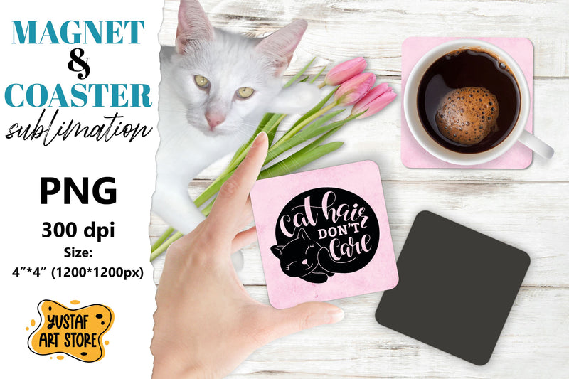Cat magnet sublimation/Cat coaster sublimation Sublimation Yustaf Art Store 